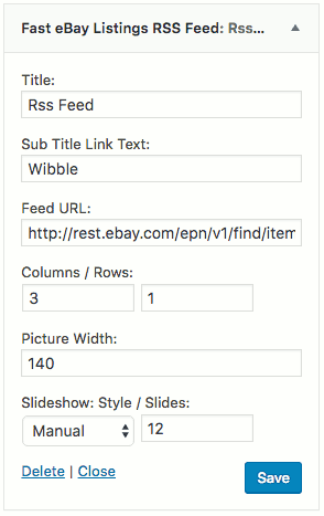eBay WordPress Plugins - Fast eBay Listings, RSS Widget