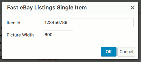eBay affiliate plugin - display single eBay item on your WordPress site