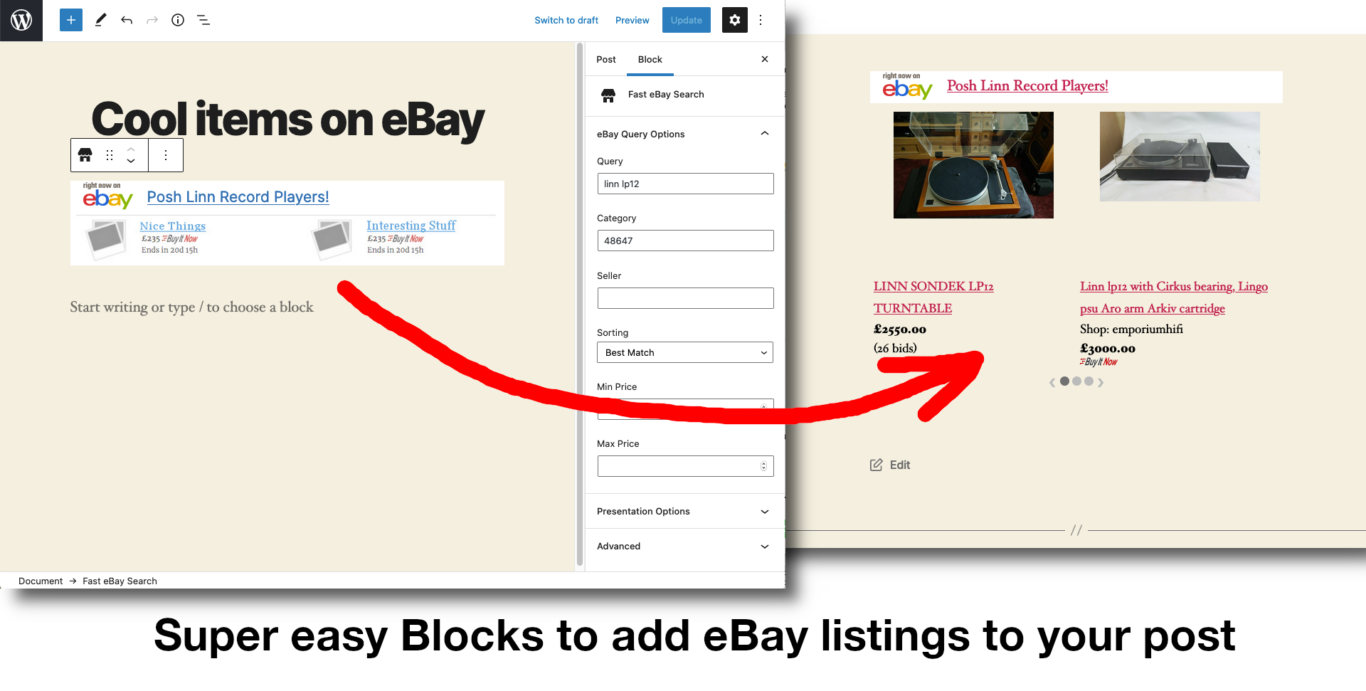 eBay Partner Network WordPress Integration